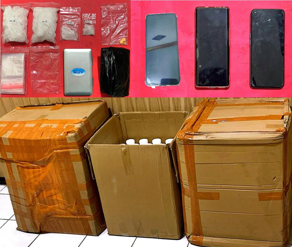 Polres Nganjuk Amankan Dua Tersangka Pengedar Narkoba Lintas Daerah dan 210,03 gram Sabu
