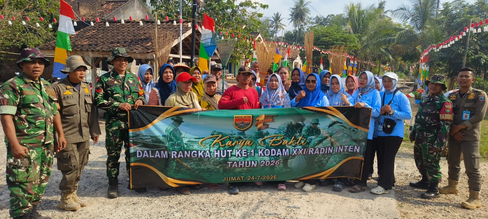 Koramil 421-09/TJB Gelar Karya Bakti Sambut HUT ke-1 Kodam XXI/Radin Inten